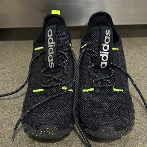 Adidas Black and Lime Green Athletic Shoes